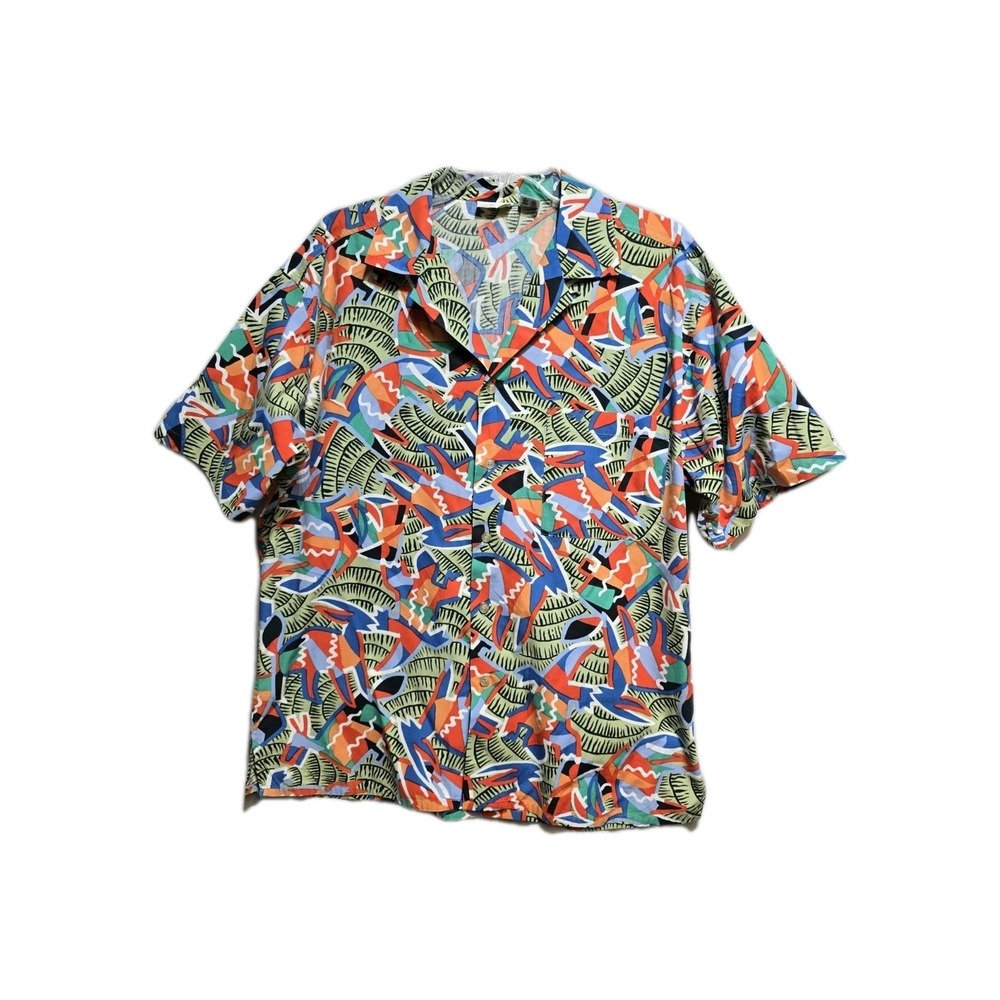 Vintage  Gottex Men's Button Up Shirt Short Sleeve M Multicolor